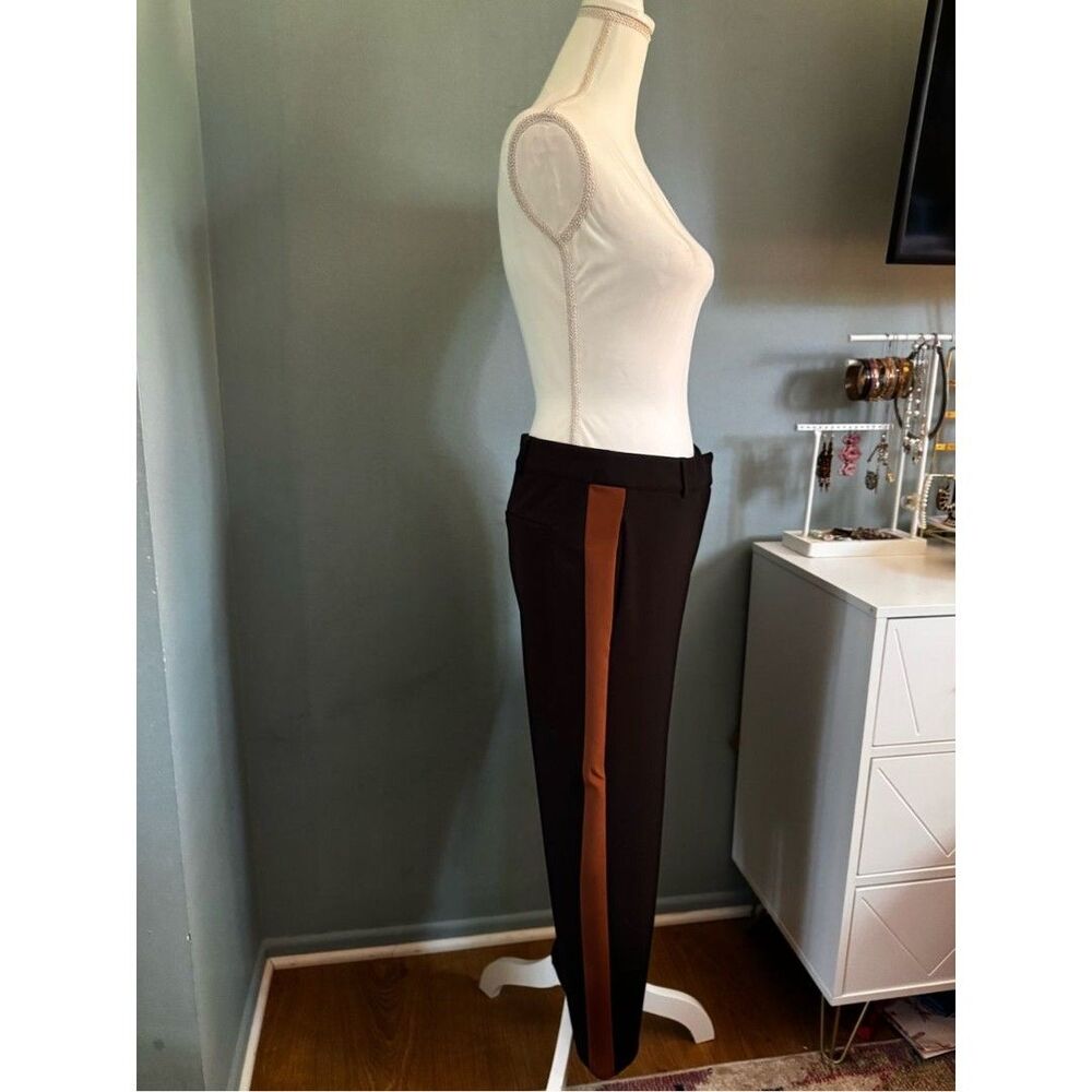 Black Tape_ Black and Brown Tuxedo Pants